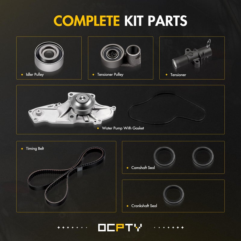 OCPTY Timing Belt Kit including timing Belt water pump with gasket tensioner bearing etc,OCPTY Compatible for 08 09 10 for Honda Odyssey/04 05 06 07 08 09 10 11 12 13 14 15 for Honda Pilot - Image 4